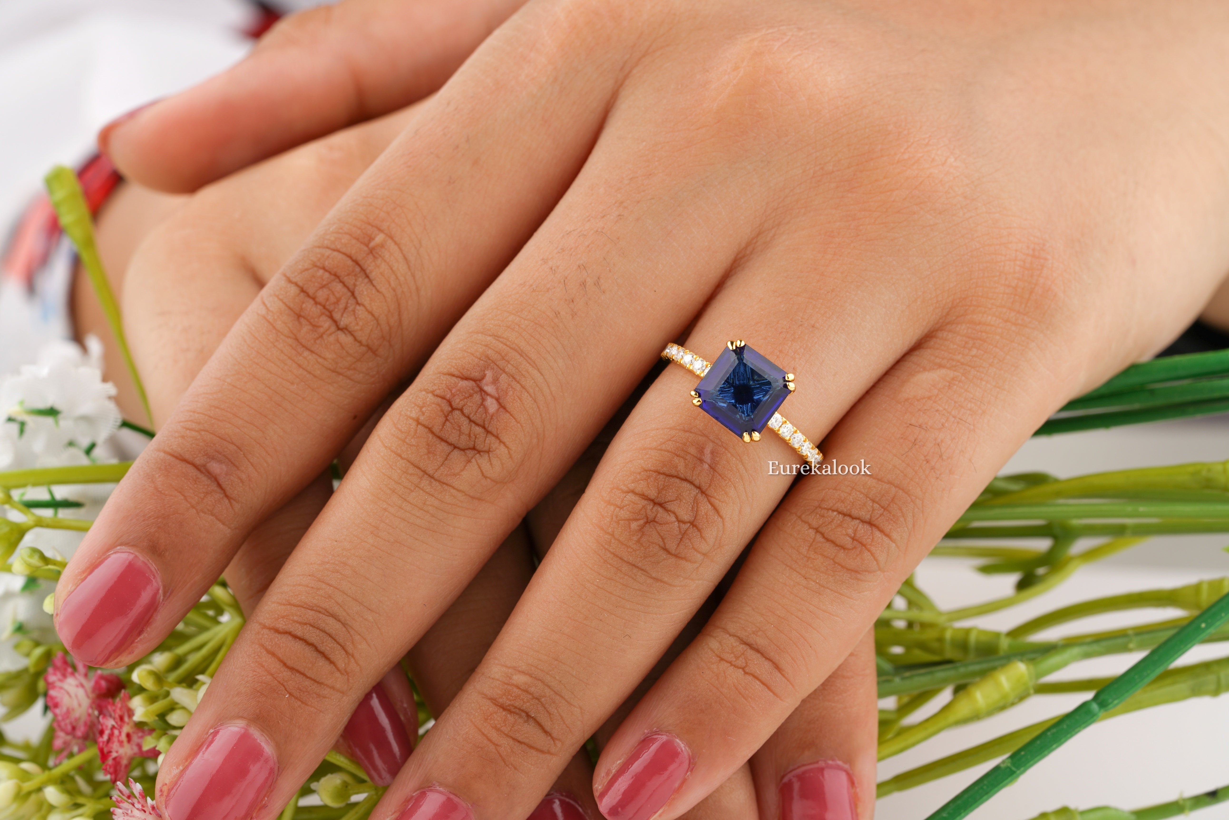 Lab Grown Blue Sapphire Engagement Rings – Lily Arkwright
